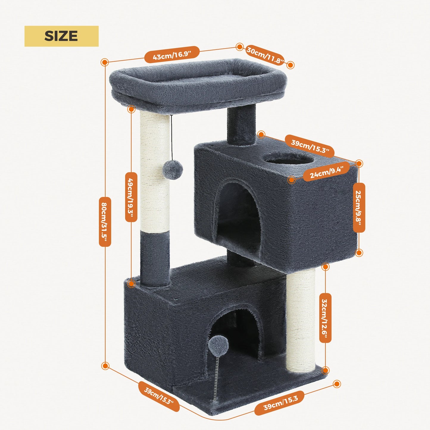 Multi-Level Cat Tower with Spacious Condos