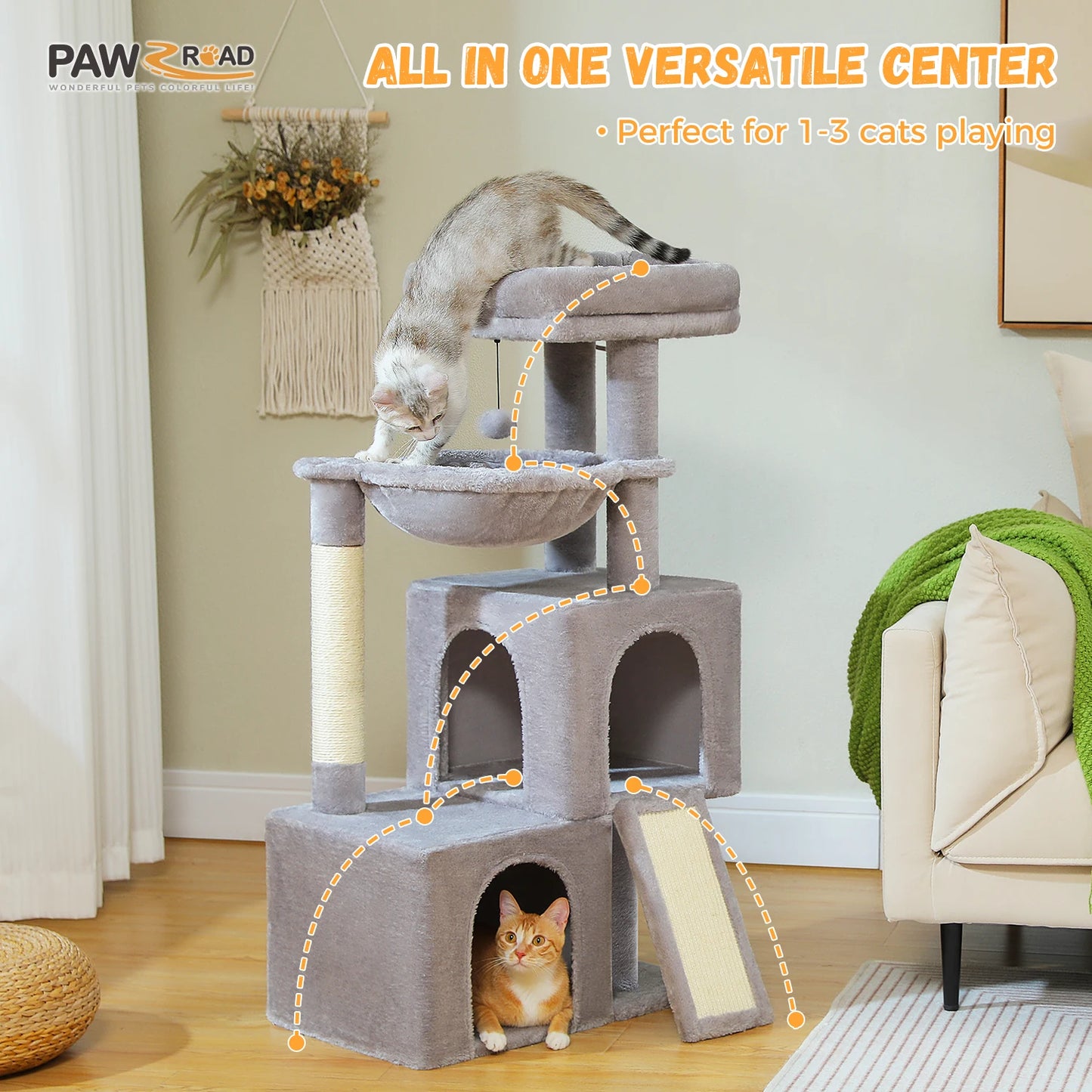 Multi-Level Cat Tower with Spacious Condos