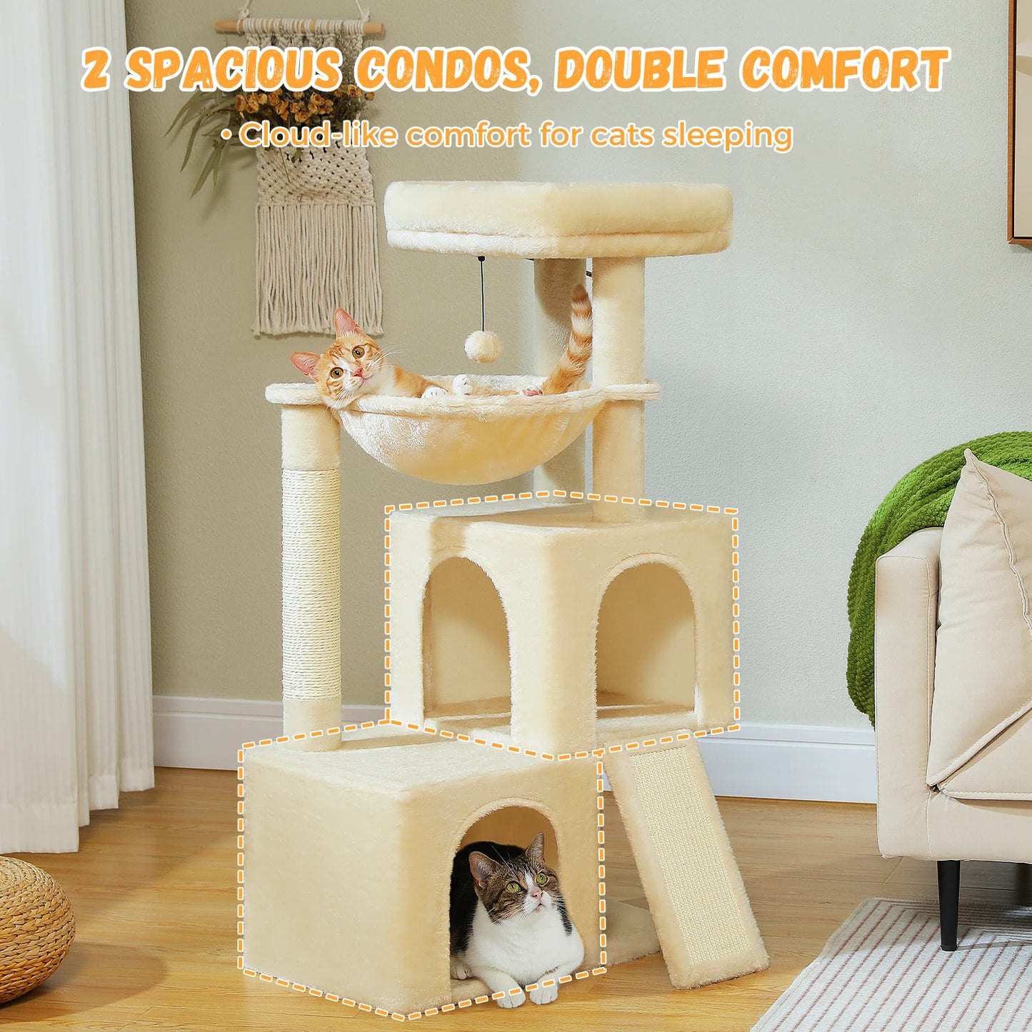 Multi-Level Cat Tower with Spacious Condos